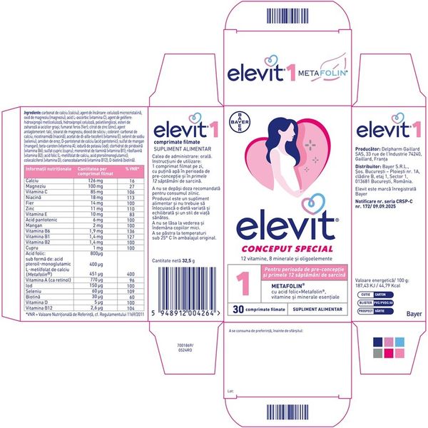 Elevit 1, Bayer | 30 comprimate — poza produs 2/3
