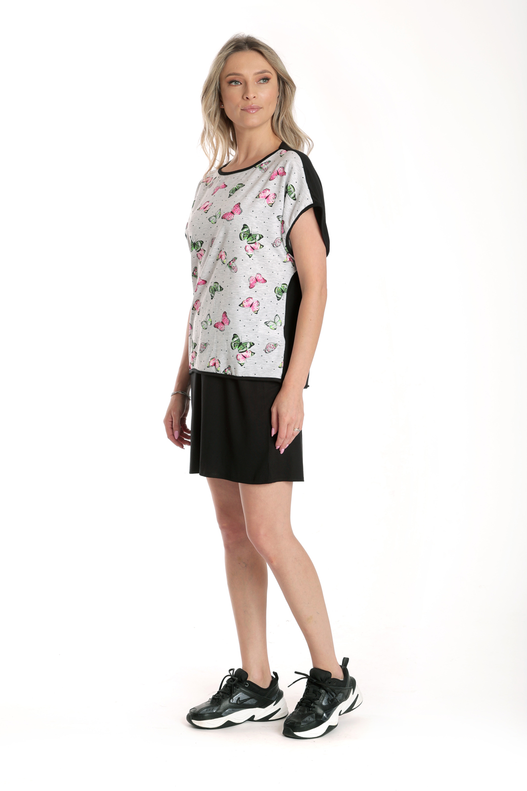 Poza produs Tinuta de vara CV24069 negru/gri fluture, Cesy | marimea S