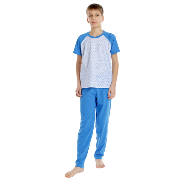 Pijama baieti AP2535 albastru/alb microimprimeu, Andana | marimea 36 (9/10 ani) — poza produs 2/2