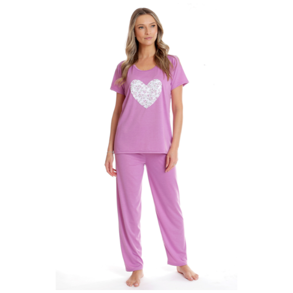 Pijama dama AP2527 lila heart, Andana | marimea S — poza produs 2/3