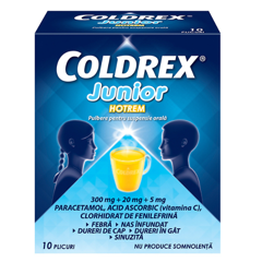 Coldrex Junior Hotrem 300 mg + 20 mg + 5 mg, Perrigo | 10 plicuri
