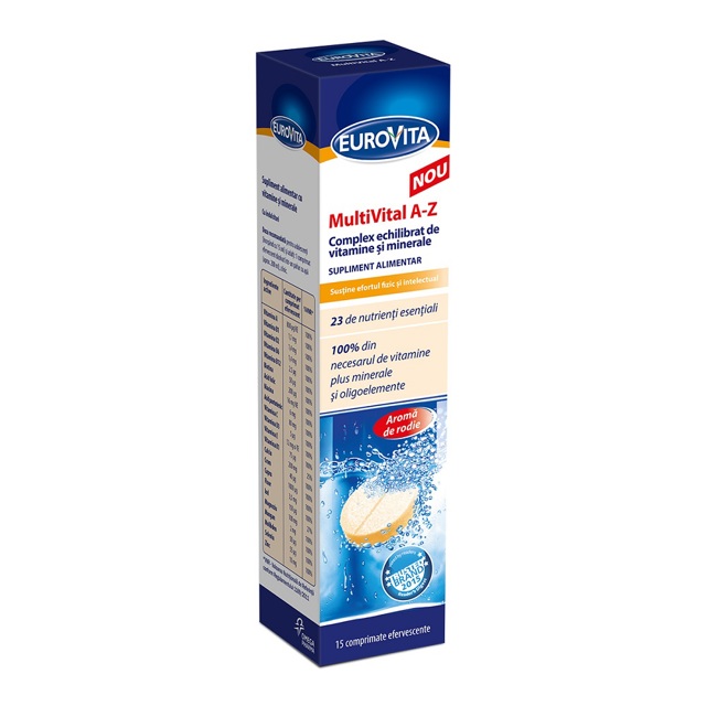 Poza produs Multivital A-Z,Eurovita | 15 comprimate efervescente