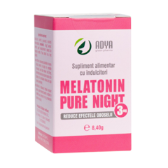 Melatonin Pure Night 3 mg,  Adya Green Pharma | 60 comprimate