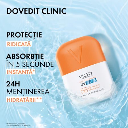 Poza produs Fluid hidratant Invizibil SPF50 Capital Soleil UV AQUA, Vichy | 50 ml