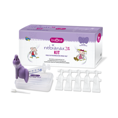 Kit Solutie Salina Hipertonica 3% cu Acid Hialuronic + Pulverizator, Nebianax | 20 x 5ml