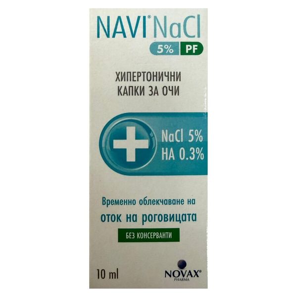 Picaturi oftalmice hipertonice Navi NaCl 5% PF, Novax Pharma | 10 ml — poza produs 2/5