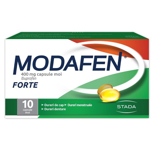 Poza produs Modafen Forte 400 mg, Stada | 10 capsule moi