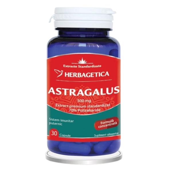 Poza produs Astragalus 500 mg, Herbagetica | 30 capsule
