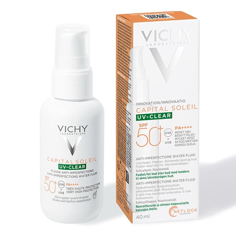 Poza produs Fluid protectie zilnica SPF50+ anti-imperfectiuni pentru fata UV Clear, Capital Soleil, Vichy | 40 ml