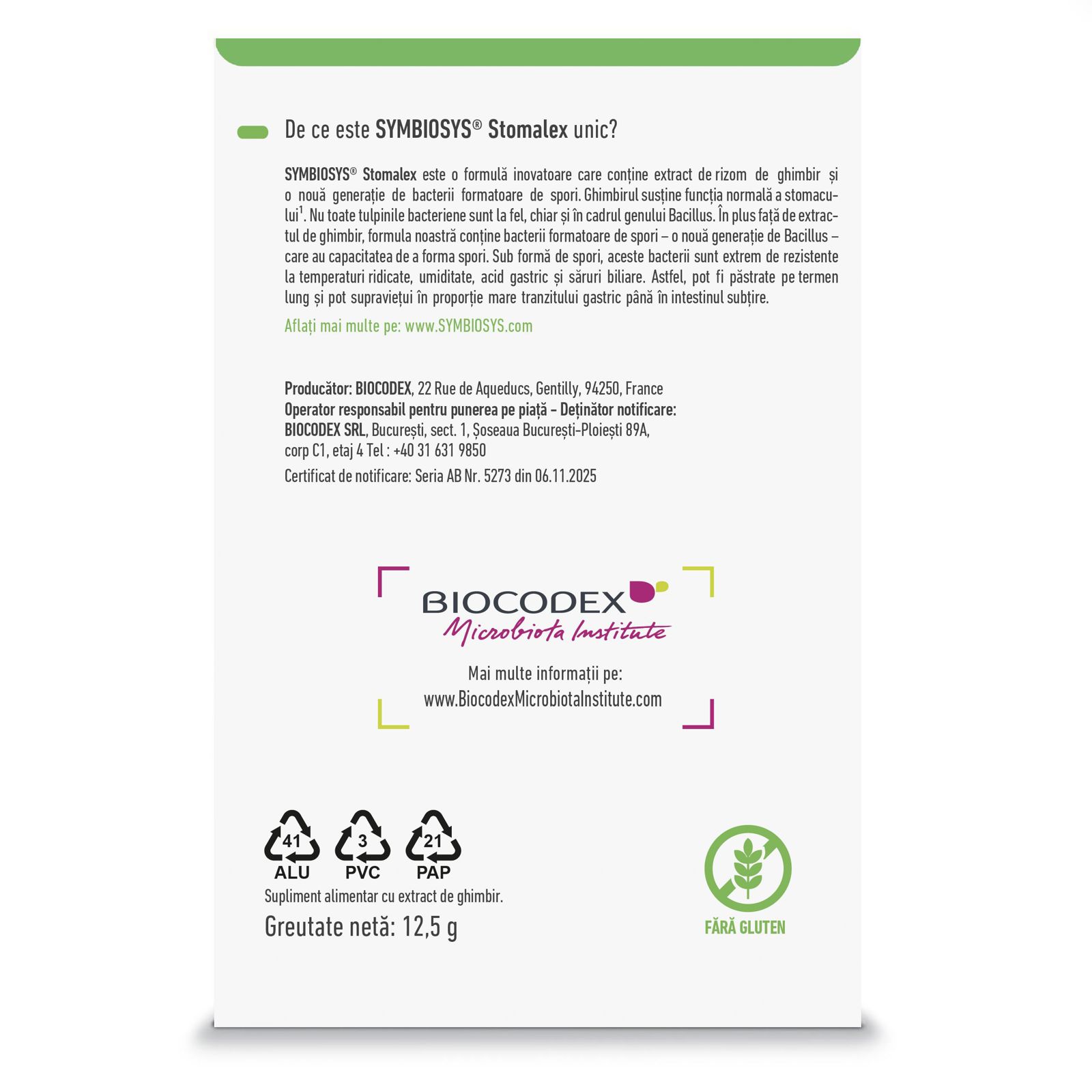 Poza produs Symbiosys Stomalex, Biocodex | 30 capsule