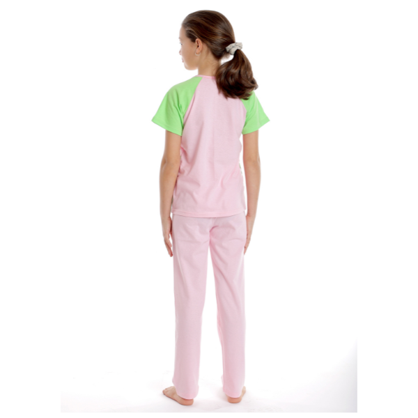 Pijama copii (fete) AP2520 roz/vernil, Andana | marimea 36 (9/10 ani) — poza produs 3/3