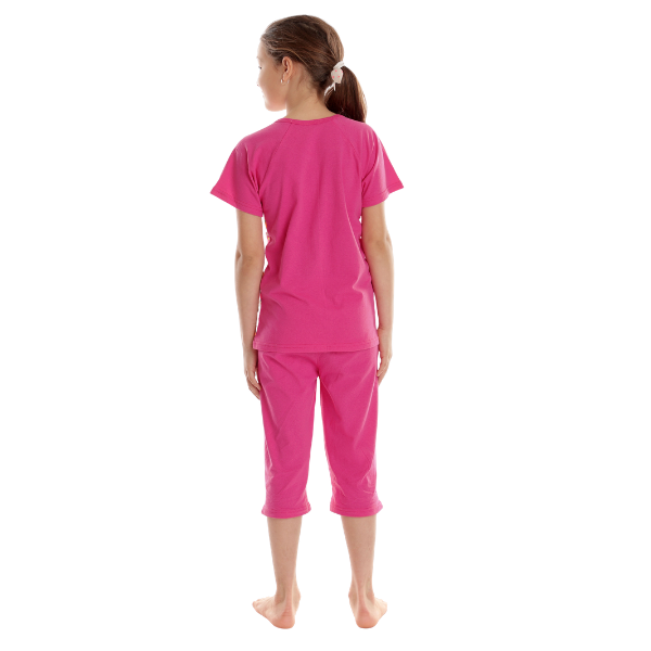 Pijama 3/4 fete AV2421 ciclame/multicolor hearts, Andana | marimea 36 (9/10 ani) — poza produs 3/3