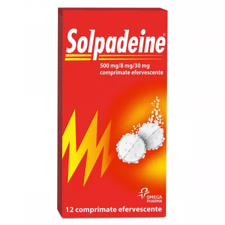 Poza produs Solpadeine 500 mg/8 mg/30 mg, Perrigo | 12 comprimate efervescente