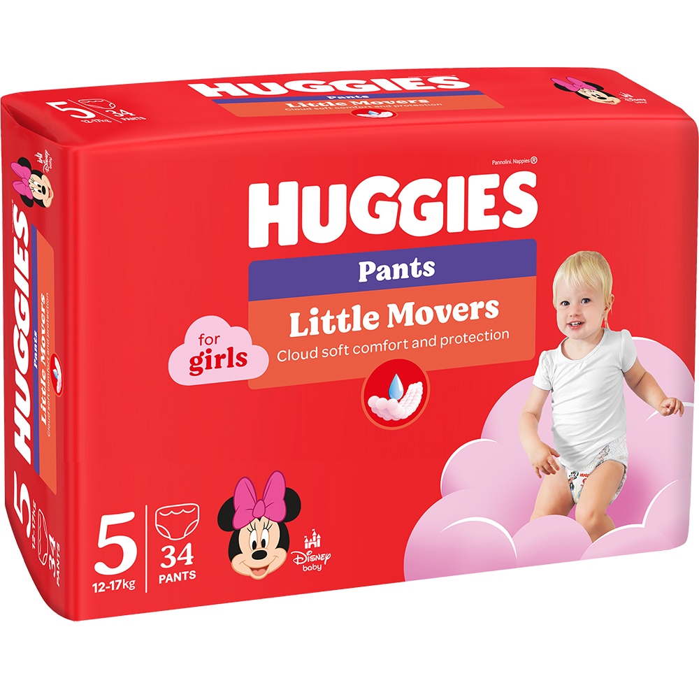 Poza produs Huggies Pants scutece chilotel fetita nr.5, 12-17 kg | 34 bucati