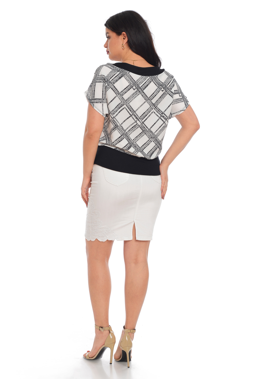 Poza produs Bluza enform CV21033 negru & alb imprimeu, Cesy | marimea M