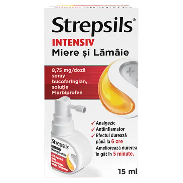 Poza produs Strepsils Intensiv Spray miere si lamaie, Reckitt Benckiser | 15 ml