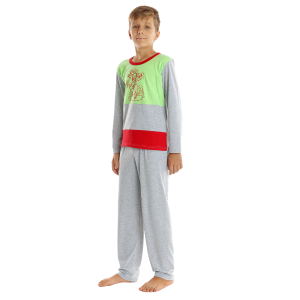Pijama copii (baieti) AI2360 gri/vernil/rosu, Andana | marimea 38 (11/12 ani) — poza produs 2/3