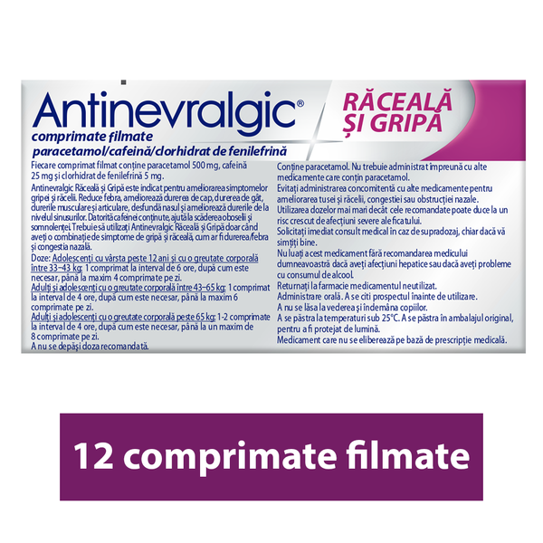 Poza produs Antinevralgic Raceala si Gripa, Opella Healthcare | 12 comprimate filmate