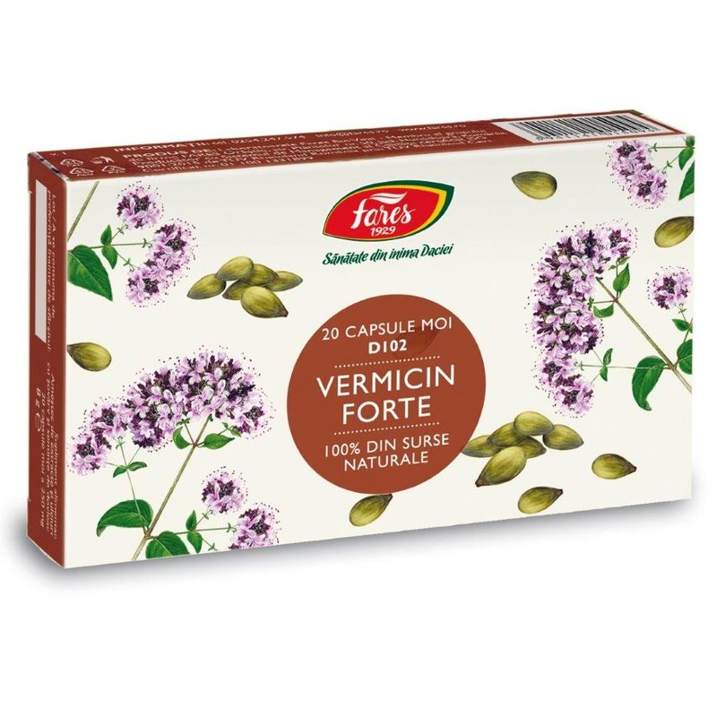 Poza produs Vermicin Forte, D102, Fares | 20 capsule moi