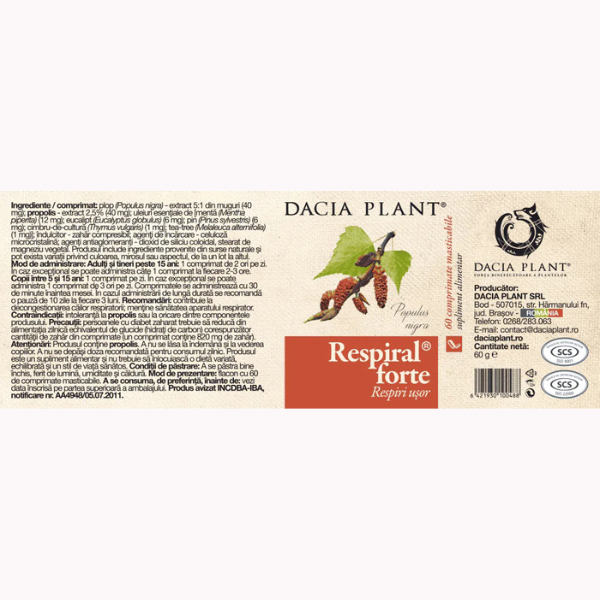 Poza produs Respiral Forte, Dacia Plant | 120 comprimate