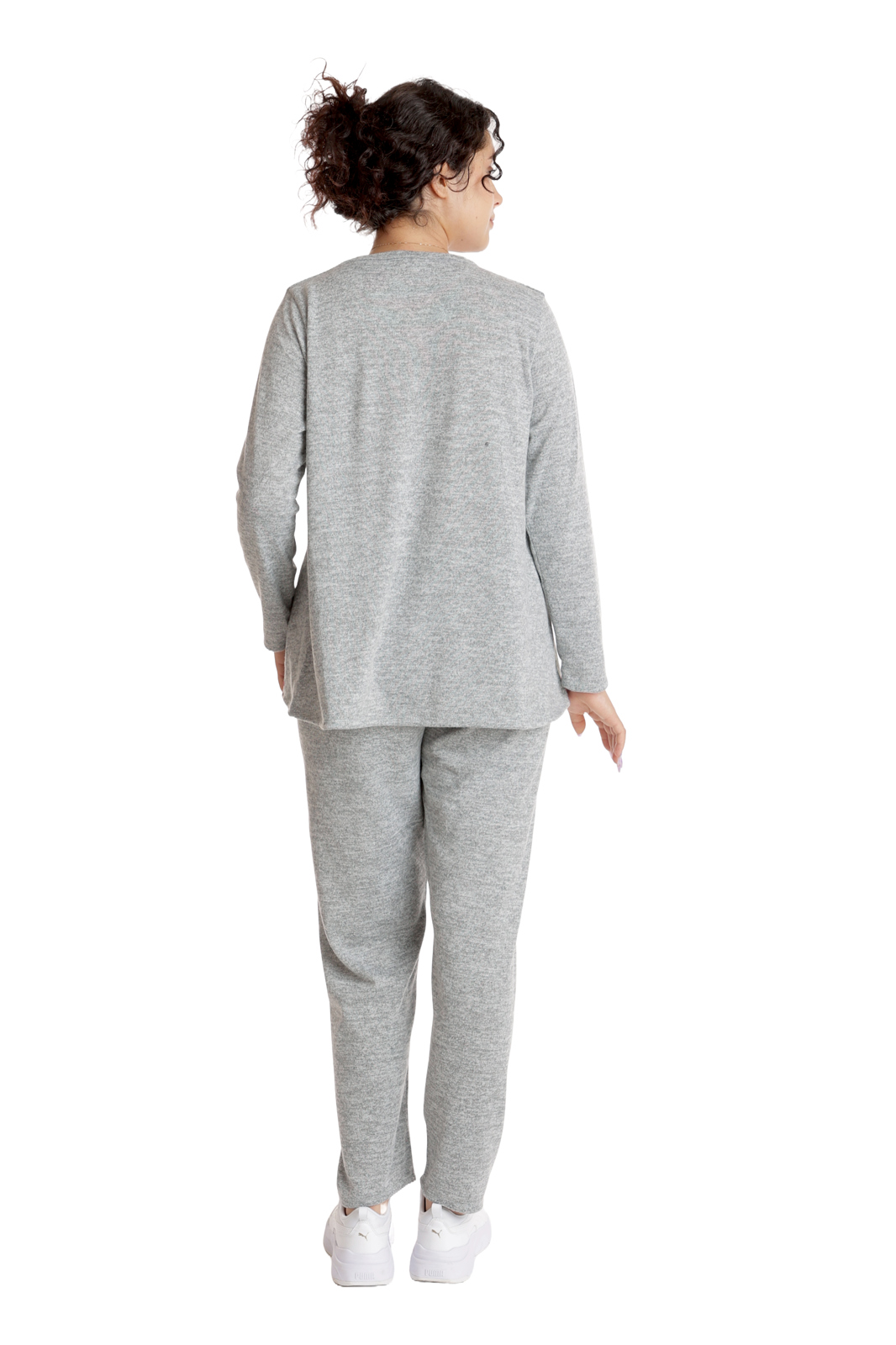 Poza produs Tinuta dama CT24086 gri melanj/floral multicolor, Cesy | marimea XL