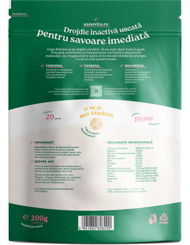 Poza produs Fulgi de drojdie uscata inactiva, SanoVita | 200 g