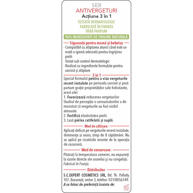 Poza produs Ser Antivergeturi Maternite, Mustela | 45 ml