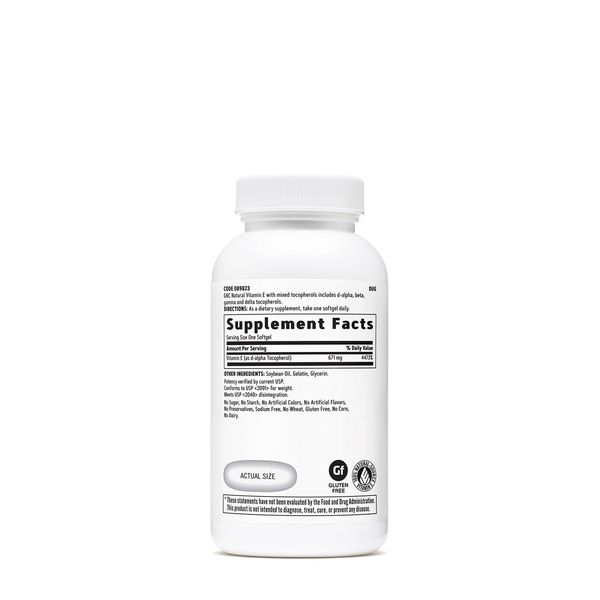 Poza produs GNC vitamina E naturala, 1000 ui |  60 capsule gelatinoase