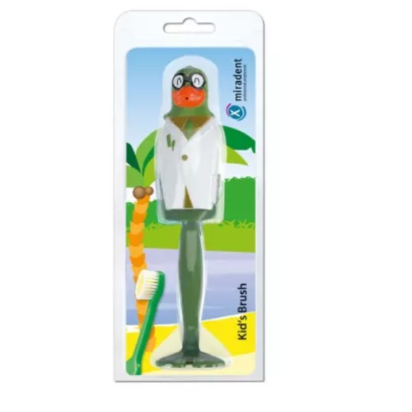 Poza produs Periuta de dinti copii KIDS BRUSH Papagab, Miradent |  1 buc