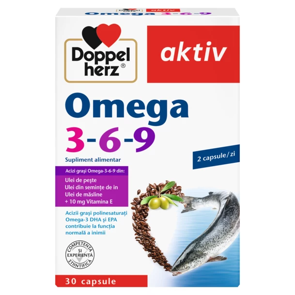 Poza produs Omega 3-6-9, Doppelherz Aktiv | 30 capsule