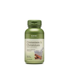 GNC Herbal Plus Cinnamon & Chromium, Extract Standardizat De Scortisoara Si Crom | 60 Cps