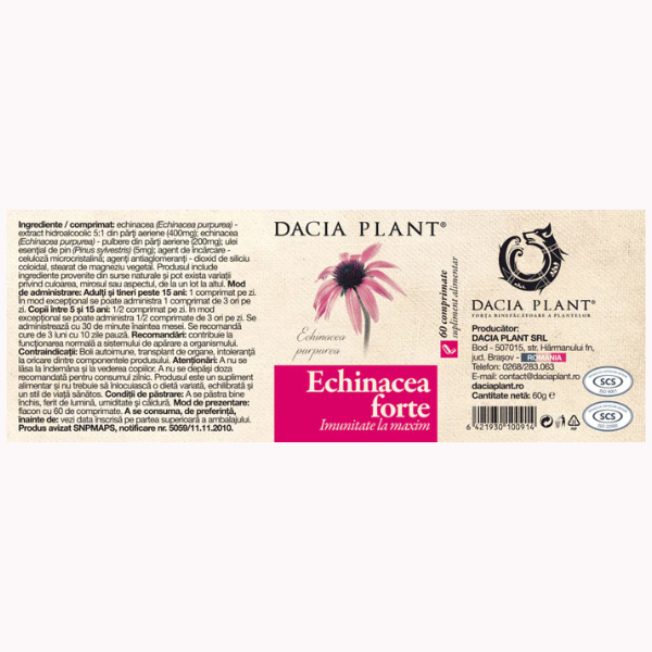 Poza produs Echinacea Forte, Dacia Plant | 60 comprimate