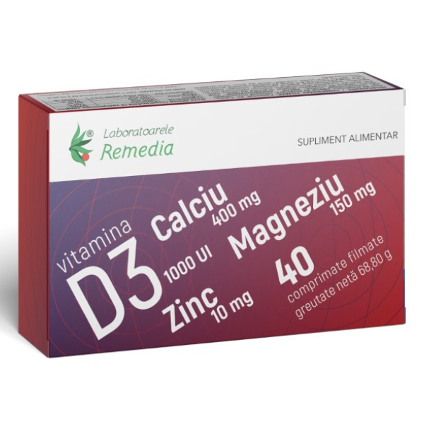 Poza produs CA+MG+ZN+D3 X 40 CPR. FILMATE