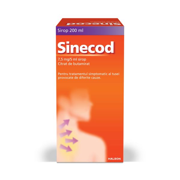 Poza produs Sinecod sirop 7,5 mg/5 ml, Haleon | 200 ml