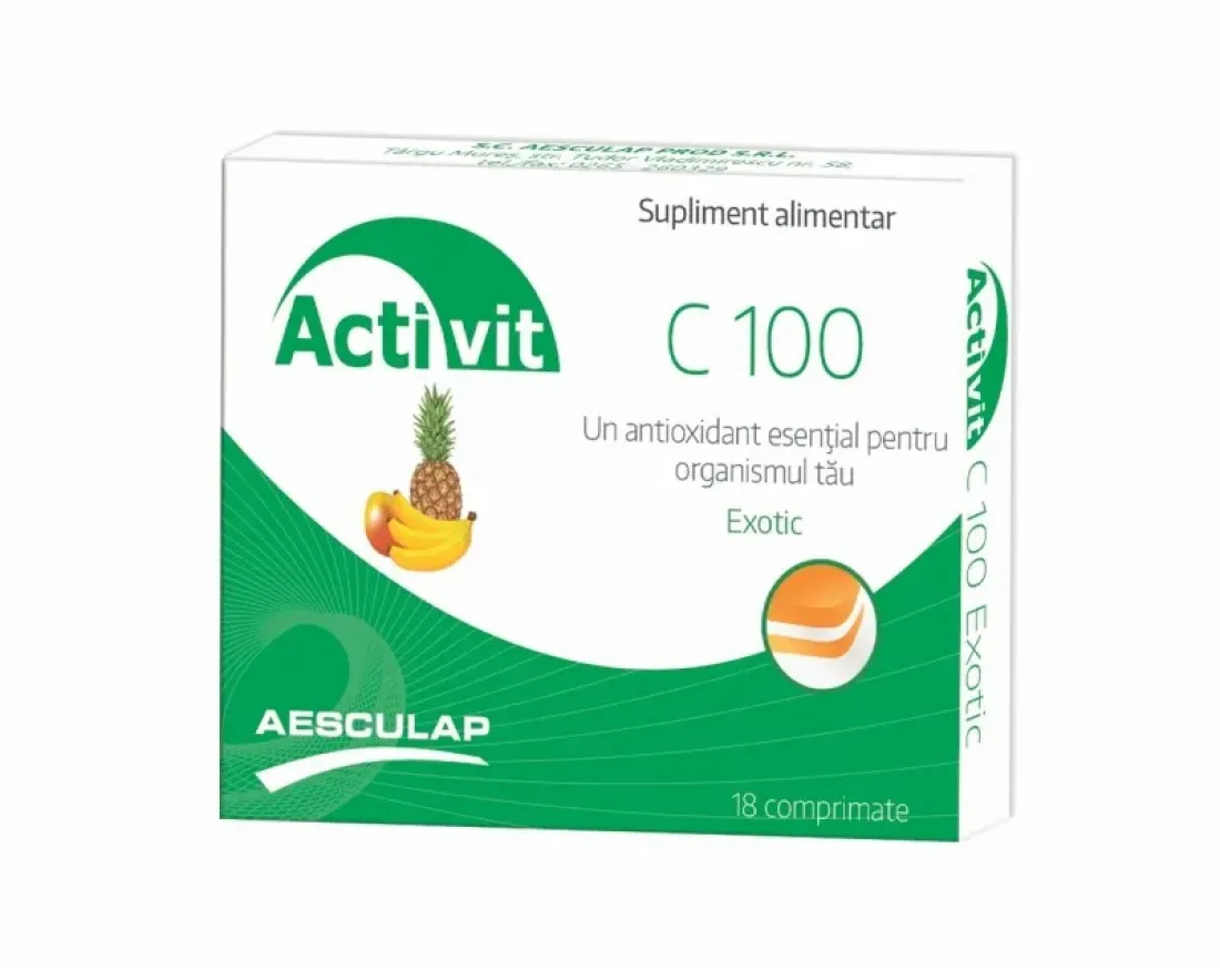 Poza produs Activit C 100 exotic, Aesculap | 18 comprimate