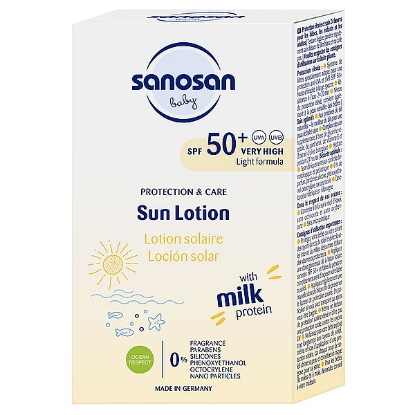 Lotiune pentru copii cu protectie solara SPF50+, Sanosan | 100 ml — poza produs 1/2