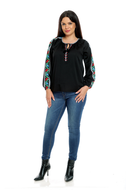 Poza produs Ie broderie dama DI22IE73 negru/floral traditional, Dress to Impress | marimea 36/38