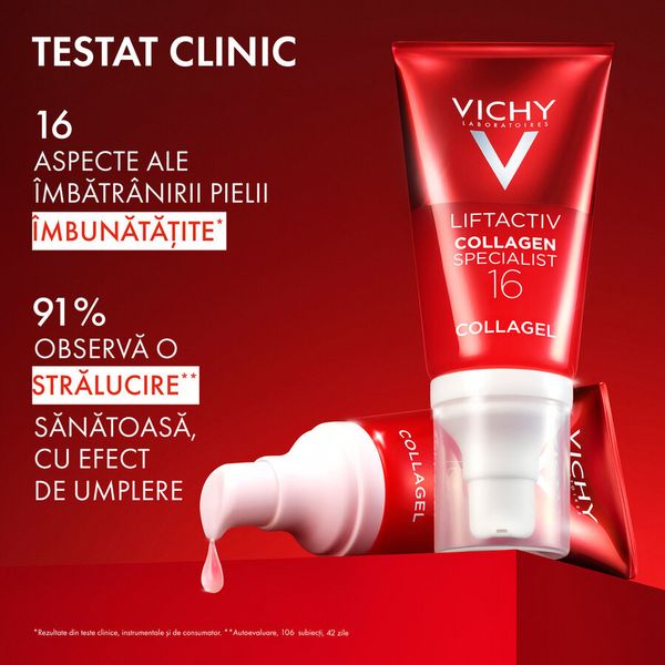 Poza produs Gel pentru iluminarea si hidratarea tenului Liftactiv Collagen Specialist 16 Collagel, Vichy | 50 ml