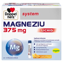 Magneziu lichid 375 mg, Doppelherz System | 30 flacoane