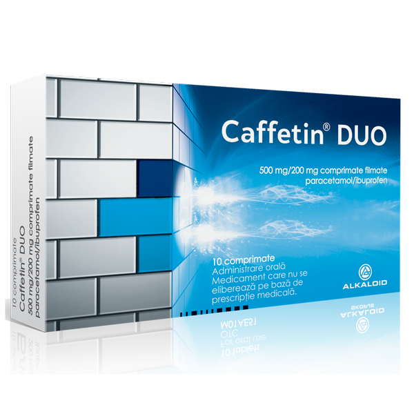 Poza produs Caffetin Duo 500 mg/200 mg, Alkaloid | 10 comprimate filmate