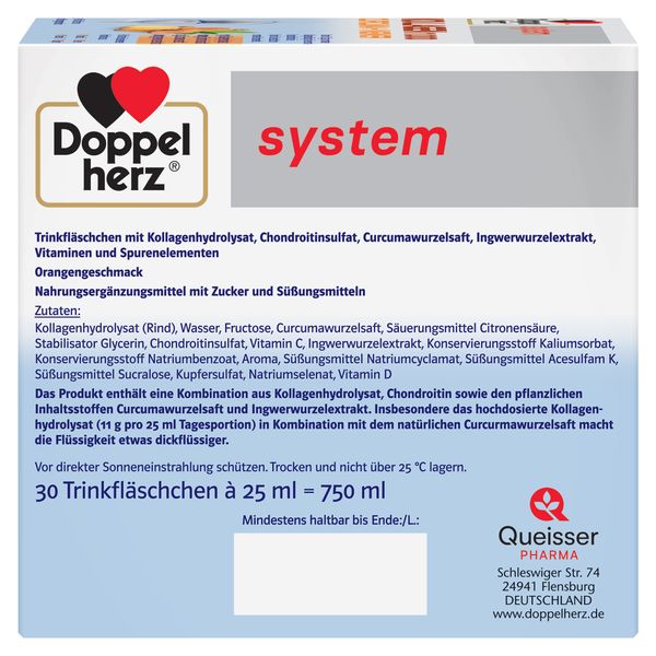 Kollagen 11.000 Curcuma + Ghimbir, Doppelherz System | 30 flacoane — poza produs 4/4