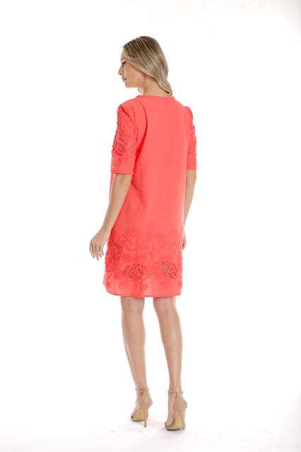 Poza produs Rochie broderie CV25031 corai, Cesy | marimea M