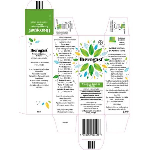 Poza produs Iberogast picaturi orale, Bayer | 50 ml