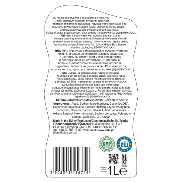 Poza produs Sampon si gel de dus cu Saruri marine Naturaphy, Blux | 1L