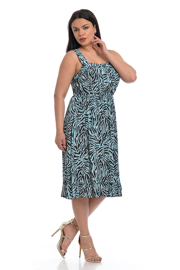 Poza produs Rochie vara DV22R41 bleu/negru print, Dress to Impress | marimea 36