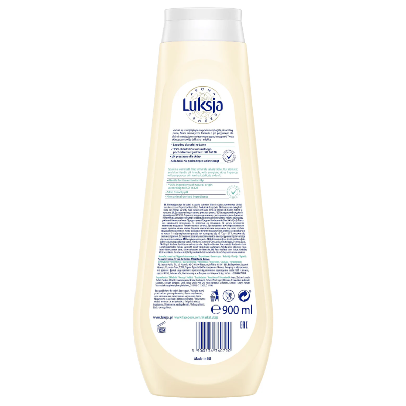 Poza produs Gel spuma de baie AROMA SENSES PURELY ENERGIZIG Citrice, Luksja | 900 ml