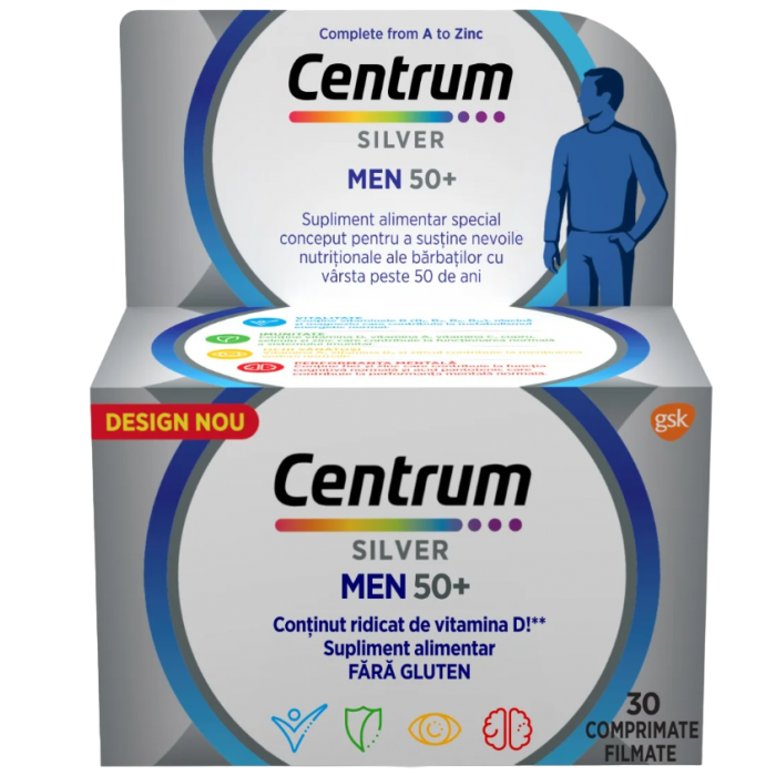 Poza produs Centrum Silver pentru barbati 50+, Haleon | 30 comprimate