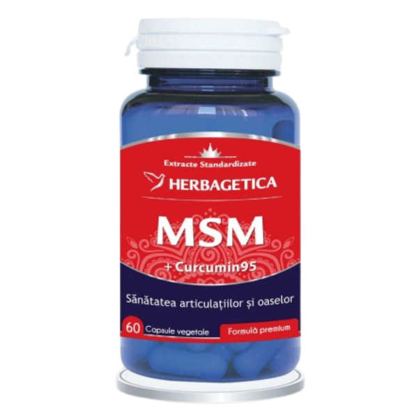 Poza produs MSM + Curcumin95, Herbagetica | 60 capsule
