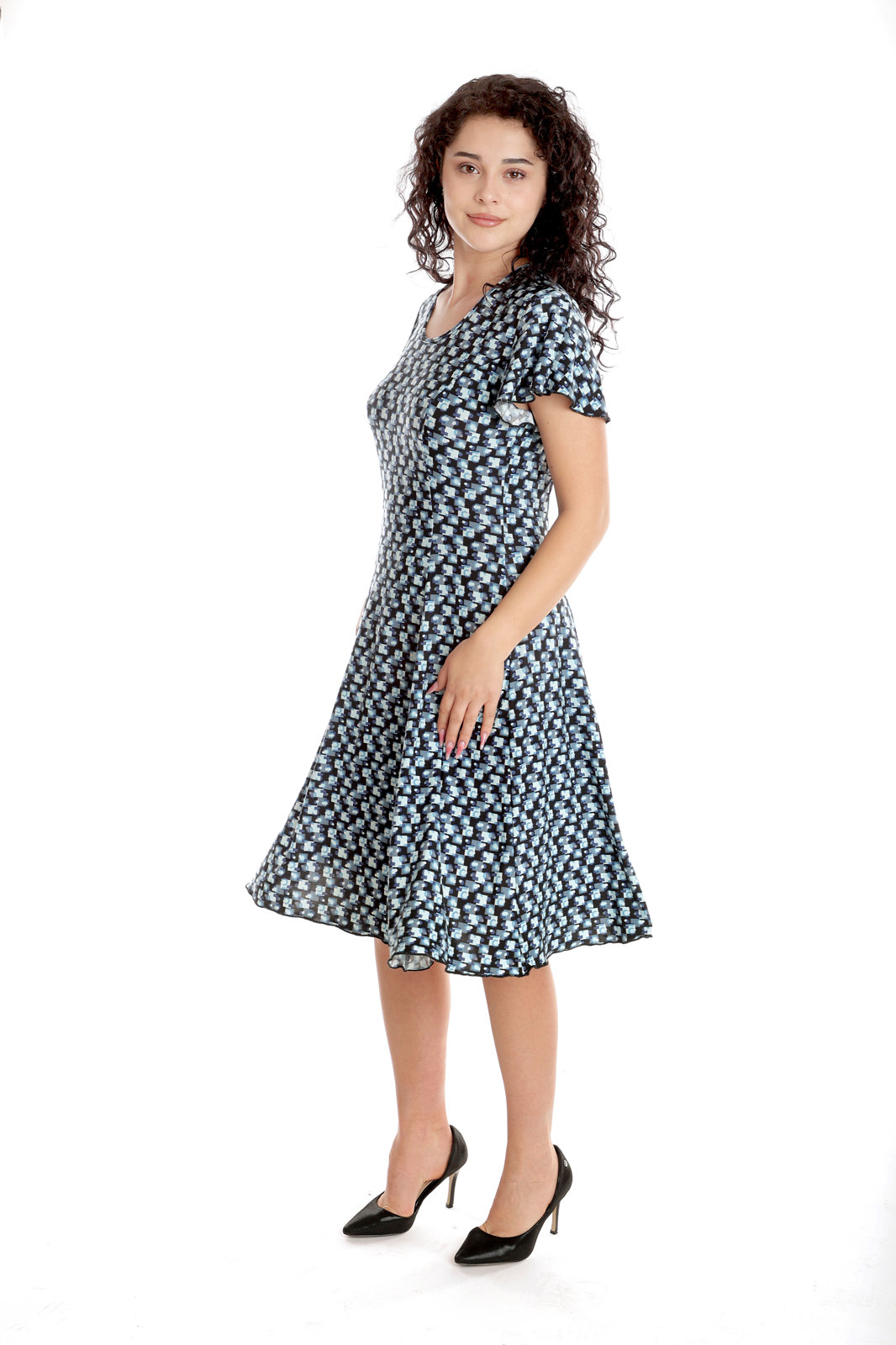 Poza produs Rochie clini CV24033 negru/albastru/alb, Cesy | marimea S