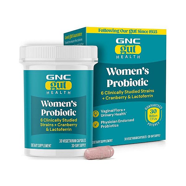 GNC Gut Health Women’s Probiotic, Probiotic pentru Flora Vaginala, LAB4, 30 Miliarde UFC, cu Merisor si Lactoferrin | 30 cps